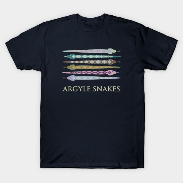 Argyle Snakes Sweater Socks Scottish Diamond Pattern T-Shirt by FlashMac